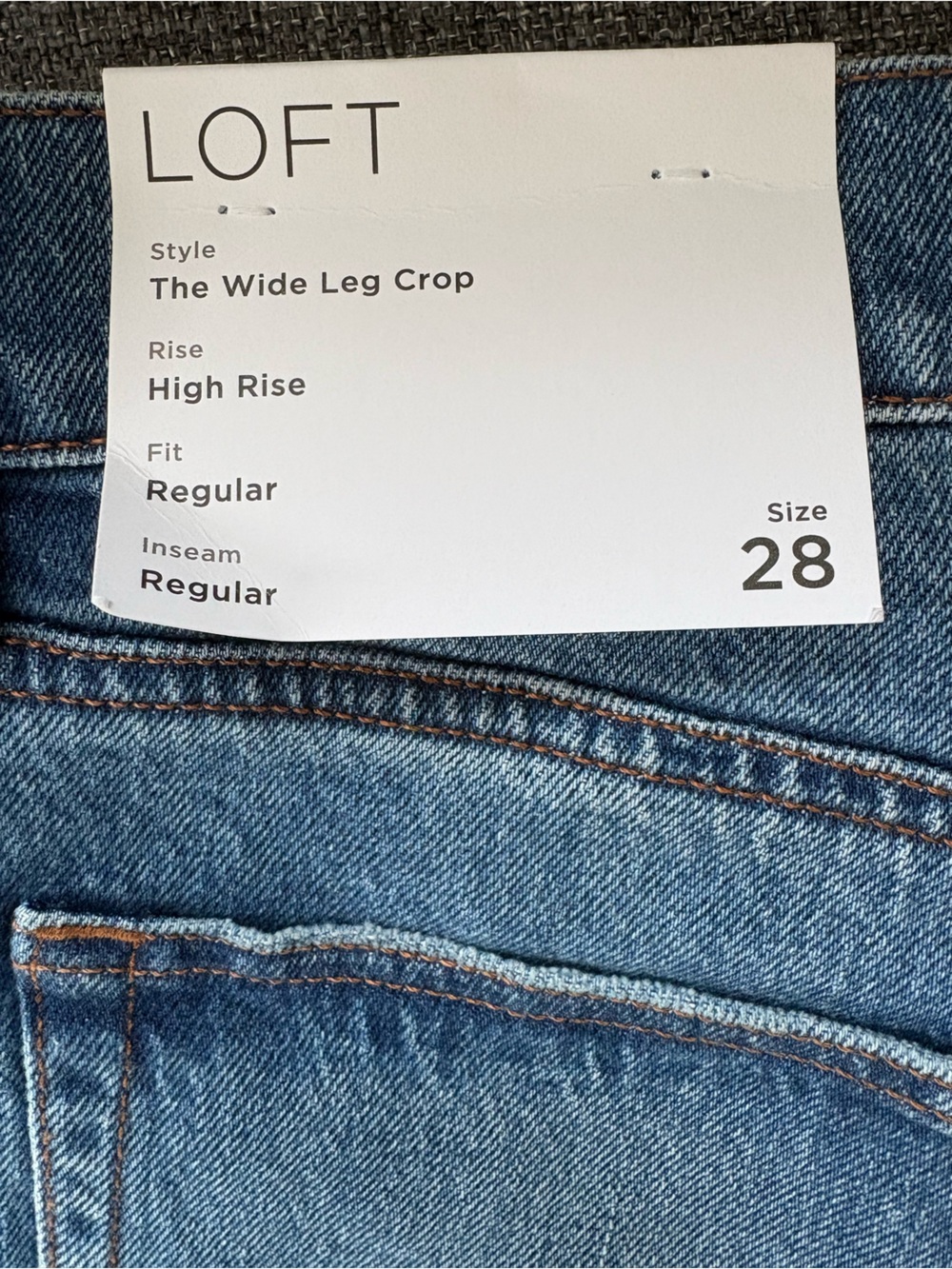 LOFT Classic Wide-Leg Cuffed Women's Jeans in Medium Blue - Picture 3 of 3